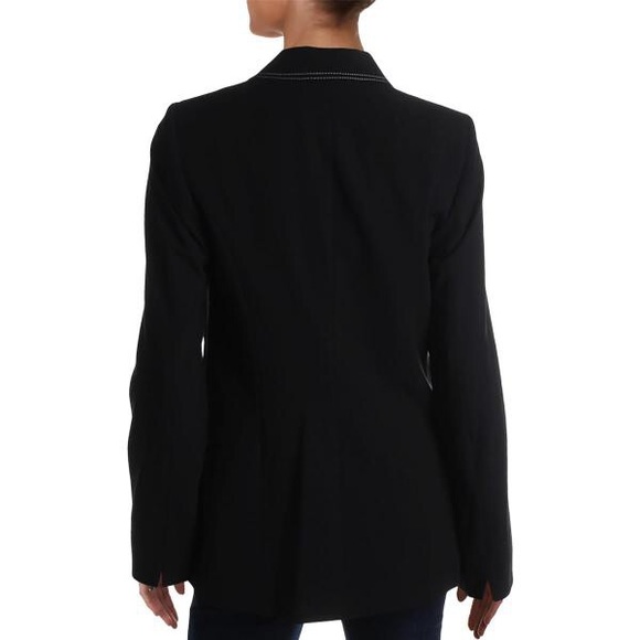 Calvin Klein Black SZ 6 Top-Stitch Career One-Button Blazer - Picture 7 of 8